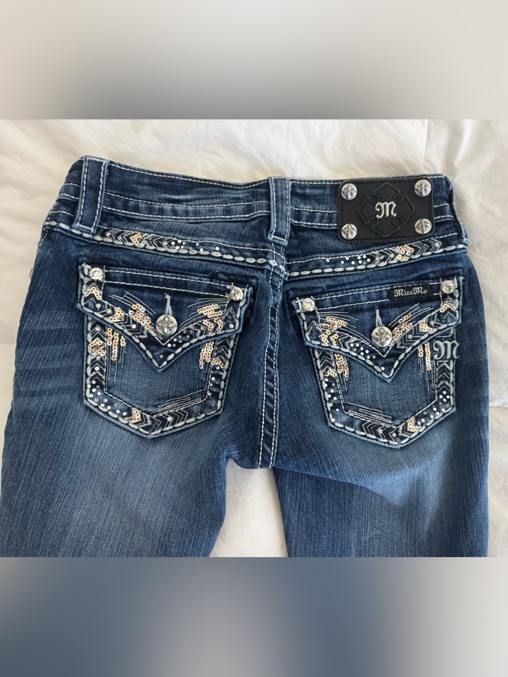 Miss Me Dark Blue Embellished Boot Cut Jeans